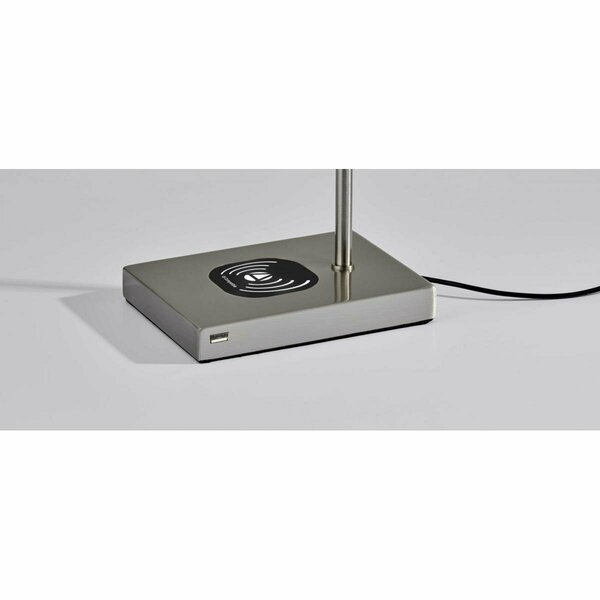 Estallar Brushed Steel Metal LED Desk Lamp, 5 x 22.5 x 12.25-22.25 in. ES3679296